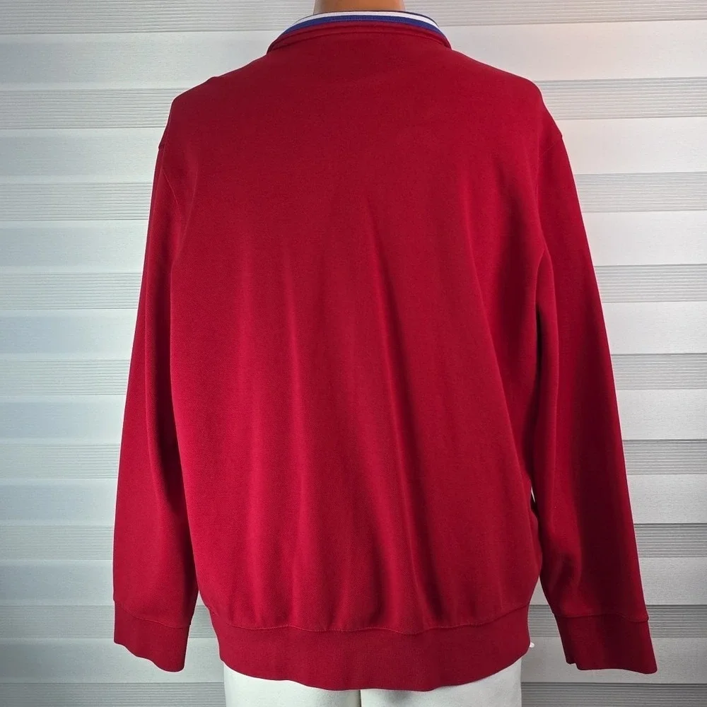 Polo Ralph Lauren 1/4 Zip Luxury Pullover Red Navy Pony Men's Size US XL Red...